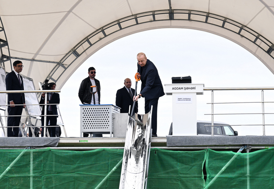 Ağdam şəhərində “İmarət” stadionunun təməli&nbsp;qoyulub