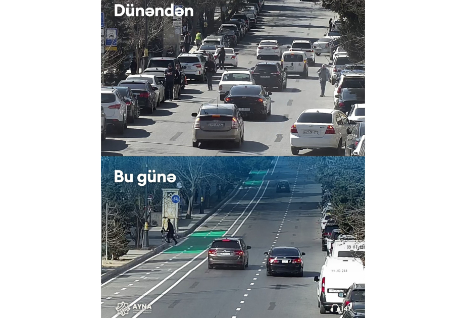 Bəxtiyar Vahabzadə küçəsində mikromobillik zolağı təşkil&nbsp;edilib