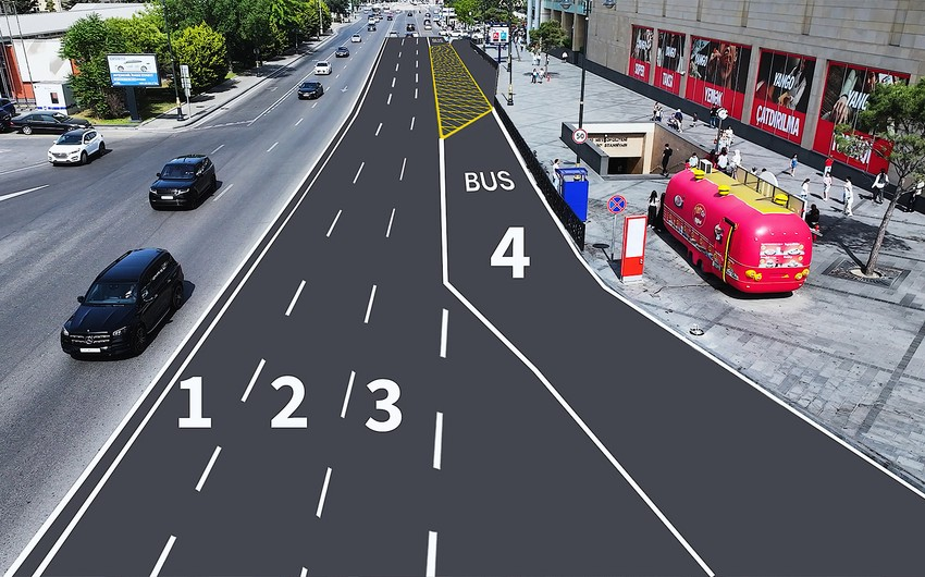 Bakının Fətəli xan Xoyski küçəsində 4 hərəkət zolağı&nbsp;olacaq